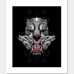 tiger head vector illustration Posters and Art